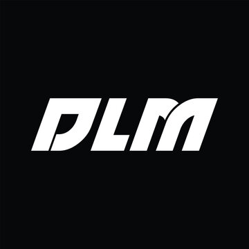DLM letter technology logo design on black background. DLM creative initials letter IT logo concept. DLM setting shape design