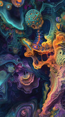 Obraz premium AI-generated fractal patterns with intricate and colorful details.