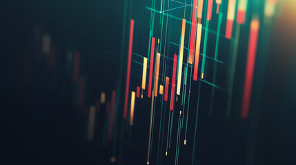 Abstract dark blue background with Colorful charts and graphs with statistics to innovative analyze business potential and forecast future development of companies growth.