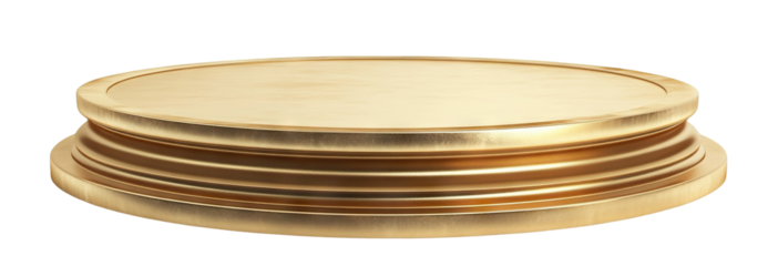 Golden podium, isolated on transparent cutout background
