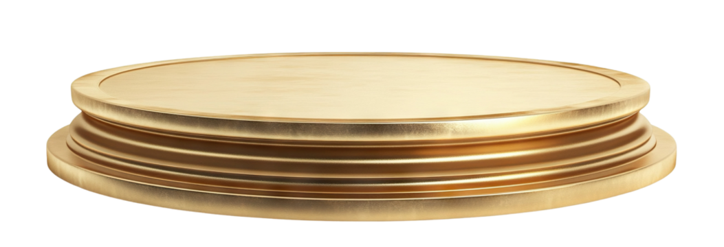 Golden podium, isolated on transparent cutout background