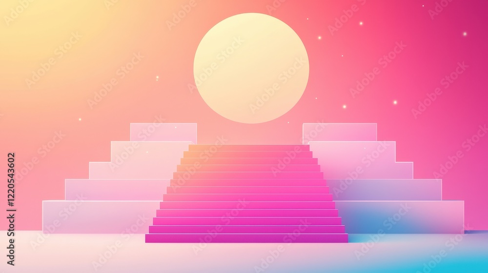 Poster a symbolic staircase leading to a world of unity and respect.