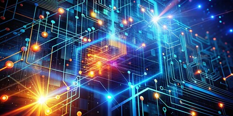 Abstract 2025 Tech Poster: Double Exposure Circuit Board & Digital Data