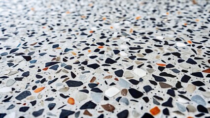 Obraz premium Abstract Black and White Terrazzo Floor Texture Background with Copy Space