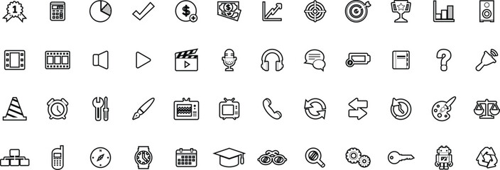 Human resource, icon set. Job hunting and employee search. Interview and recruitment, linear icons. team work, business people. Line with editable stroke