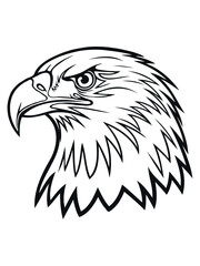Create a Eagle   vector art silhouette with white background.
