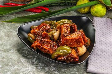 Indian cuisine - paneer with chilli