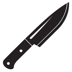 Sharp Blade with Knife Icon Minimalist Black Silhouette Vector Illustration