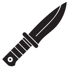 Sharp Blade with Knife Icon Minimalist Black Silhouette Vector Illustration