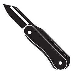 Sharp Blade with Knife Icon Minimalist Black Silhouette Vector Illustration