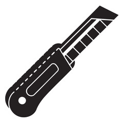 Knife Icon Silhouette with Sharp Blade Simple Vector on Transparent Background