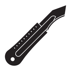 Knife Icon sharp blade black silhouette simple vector illustration isolated on a transparent background