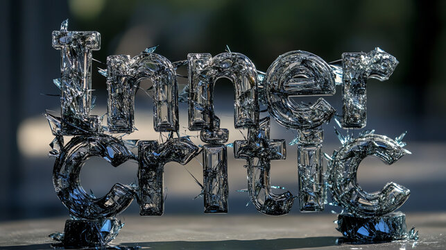 "Inner critic" text in ice crystal effect. Suitable for self-awareness therapy