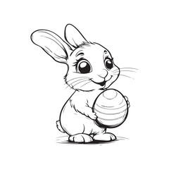 Cute Easter Bunny with Egg