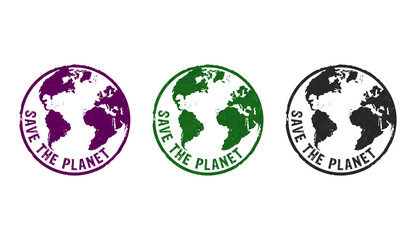 Save the planet stamp and stamping