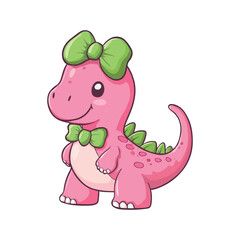 Cute Pink Dinosaur Girl