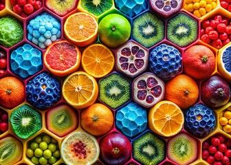 Fototapeta premium Abstract Food Photography: Hexagonal Gradient Pattern Background