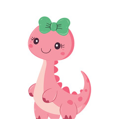 Cute Pink Dinosaur Girl