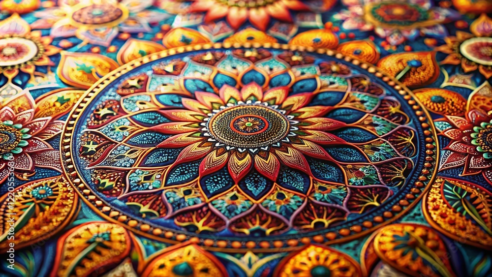 Poster abstract geometric background with high depth of field, sharp focus, detailed pattern texture