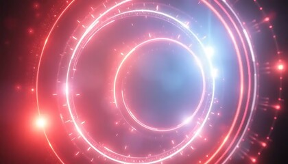 Obraz premium Abstract Glowing Circular Light Rings Design