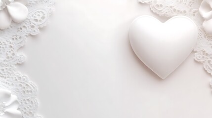 White Heart Lace Flowers Elegant Design