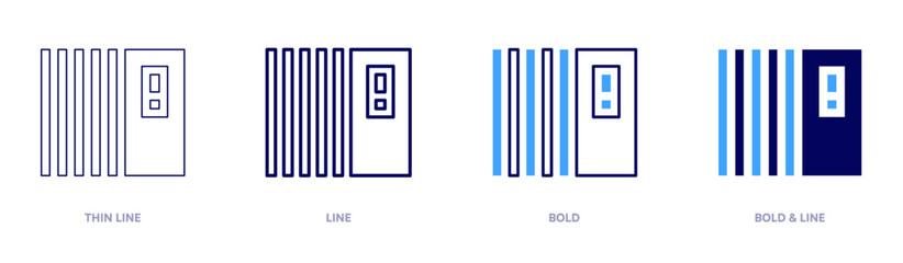 Auto heater icon in 4 different styles. Thin Line, Line, Bold, and Bold Line. Duotone style. Editable stroke