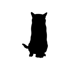 
Cat silhouette vector illustration on a white background.