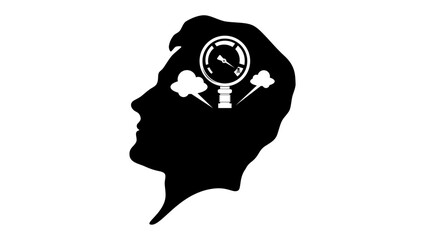 increased aggression, black isolated silhouette