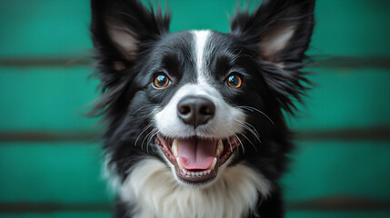 Fototapeta premium border collie jumping in air