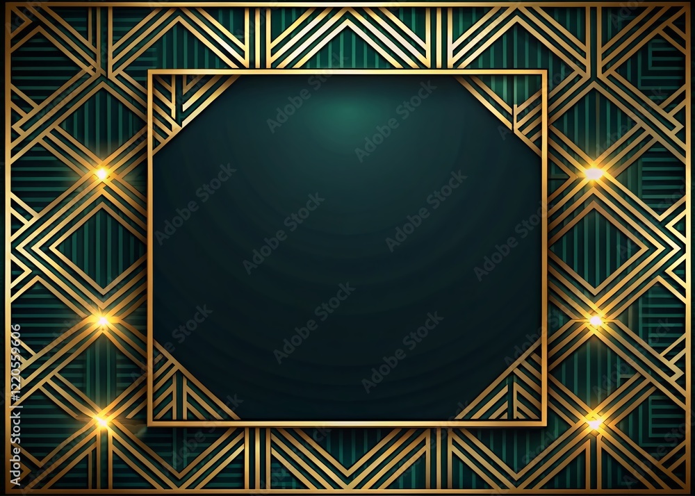 Poster abstract low light pattern borders with clean white text space - stock photo