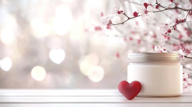 Minimalist Valentine's day background with text space for banners, posters or valentine's day greeting cards. Valentine's day celebration graphic resources