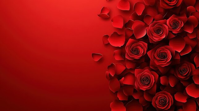 Minimalist Valentine's day background with text space for banners, posters or valentine's day greeting cards. Valentine's day celebration graphic resources