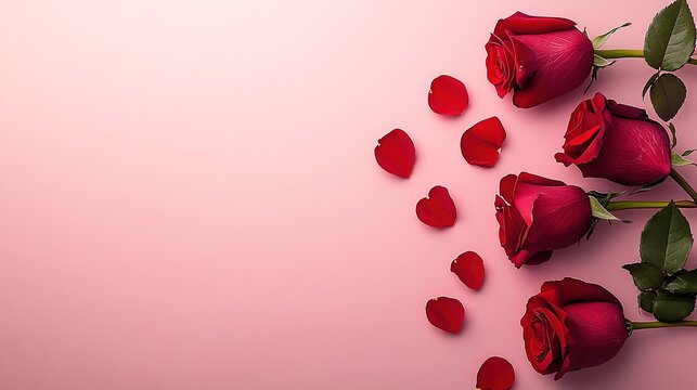 Minimalist Valentine's day background with text space for banners, posters or valentine's day greeting cards. Valentine's day celebration graphic resources