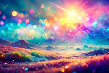 Fototapeta premium Abstract Pastel Holographic Blurred Gradient Background Texture: Colorful Digital Grain Soft Noise Effect for Vintage Retro Design Banner