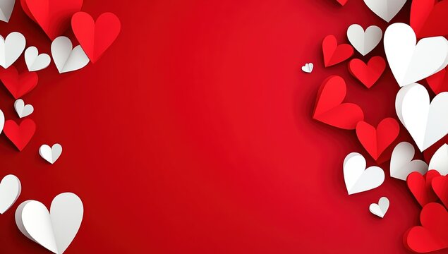 Minimalist Valentine's day background with text space for banners, posters or valentine's day greeting cards. Valentine's day celebration graphic resources