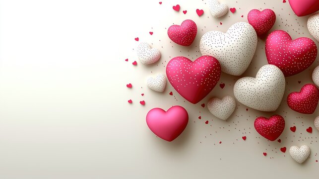 Minimalist Valentine's day background with text space for banners, posters or valentine's day greeting cards. Valentine's day celebration graphic resources