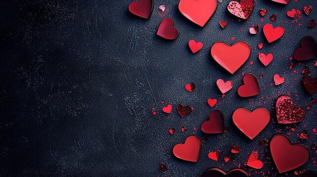 Minimalist Valentine's day background with text space for banners, posters or valentine's day greeting cards. Valentine's day celebration graphic resources