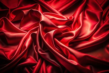 Obraz premium Abstract Red Silk Flowing Fabric Background - Elegant Draped Texture