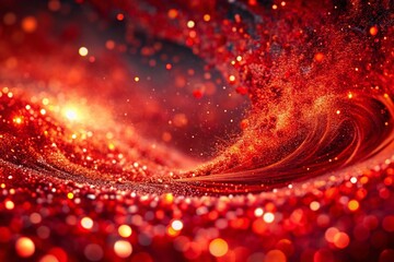 Abstract Red Particle Background: Dynamic Swirling Dust and Energy