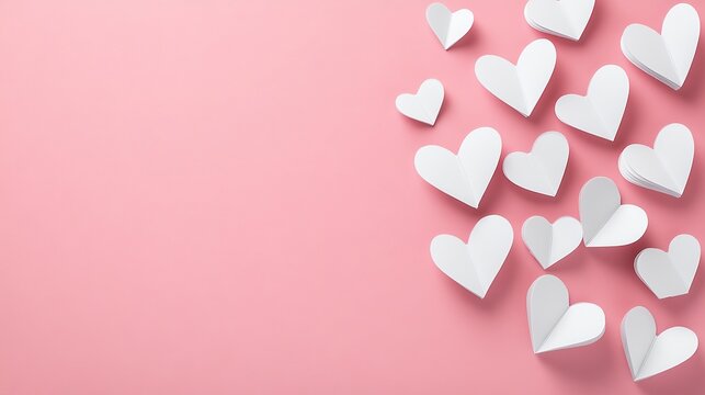 Minimalist Valentine's day background with text space for banners, posters or valentine's day greeting cards. Valentine's day celebration graphic resources