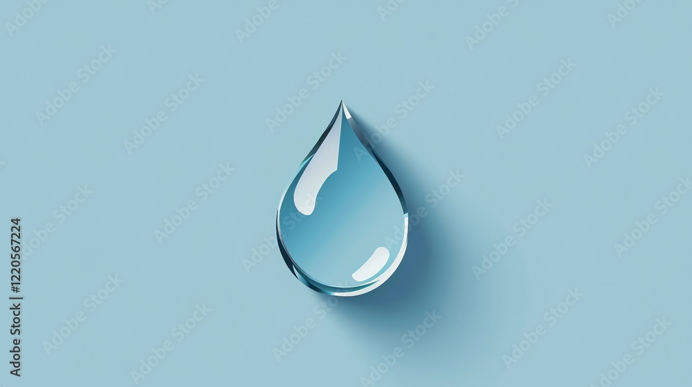 Poster a 3d rendering of a single water drop.