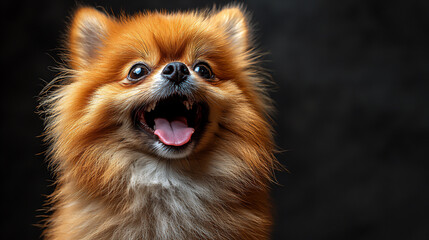 Obraz premium pomeranian standing on hind legs