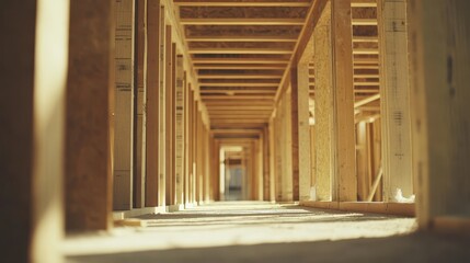 Fototapeta premium Wooden Framework in Construction Site