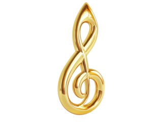 Isolated Golden Treble Clef