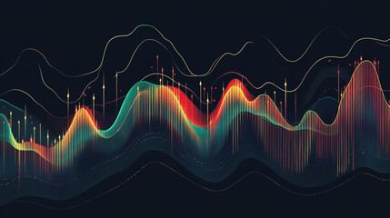 Fototapeta premium Abstract dark blue background with Colorful charts and graphs with statistics to innovative analyze business potential and forecast future development of companies growth.