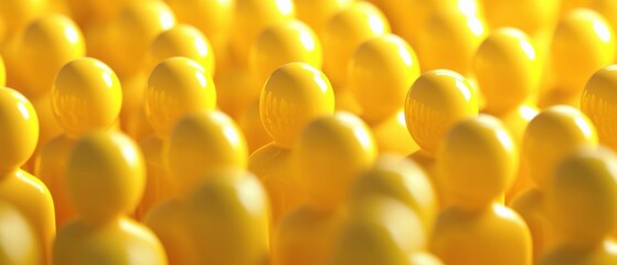 A vibrant collection of yellow figurines, symbolizing and diversity in a crowd. Ideal for concepts of teamwork and community.