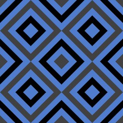 Seamless diamond pattern background in blue, grey, and black.