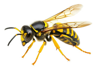 Isolated Yellow and Black Wasp