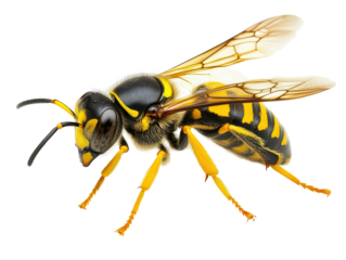 Isolated Yellow and Black Wasp