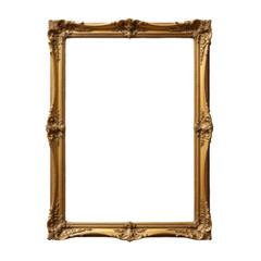 Ornate golden frame with transparent background